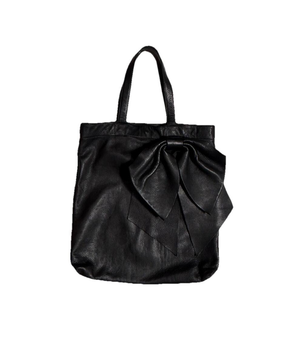 Red by Valentino Leather Bow Tote with Accent Coin Pouch Black Handbag Purse